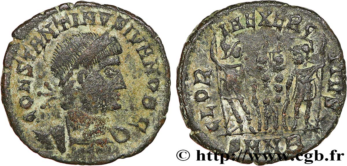 CONSTANTIN II Centenionalis ou nummus TTB