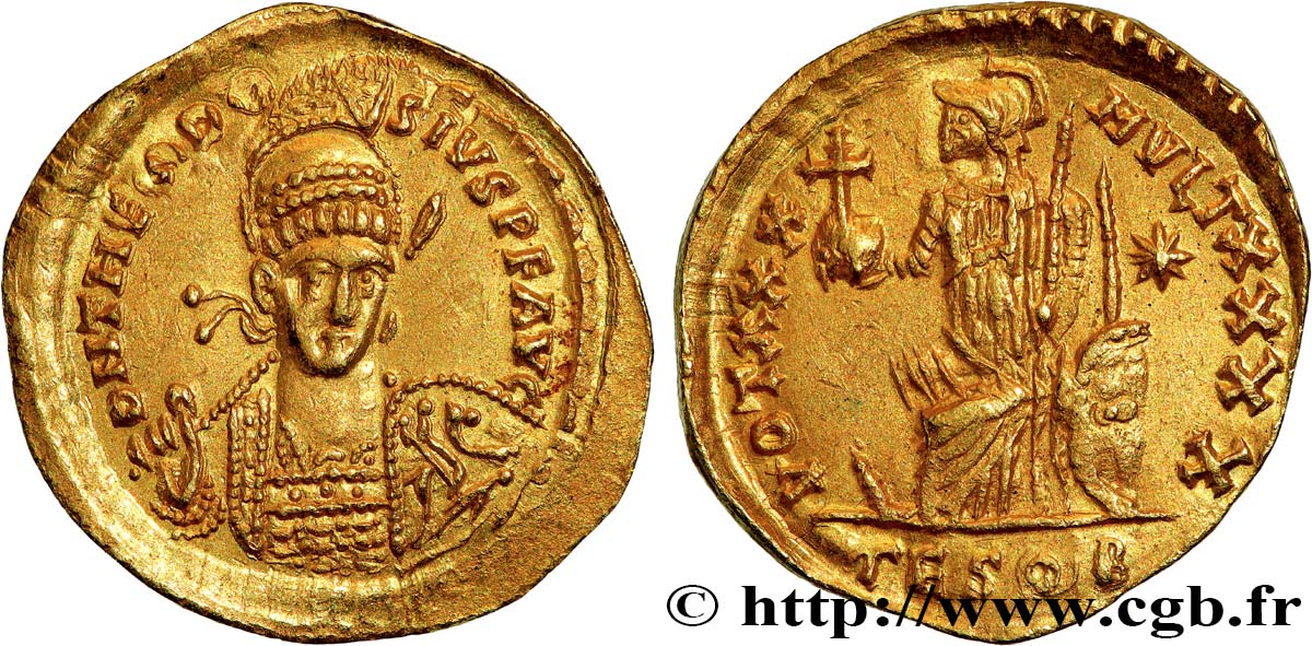 THEODOSIUS II Solidus  AU