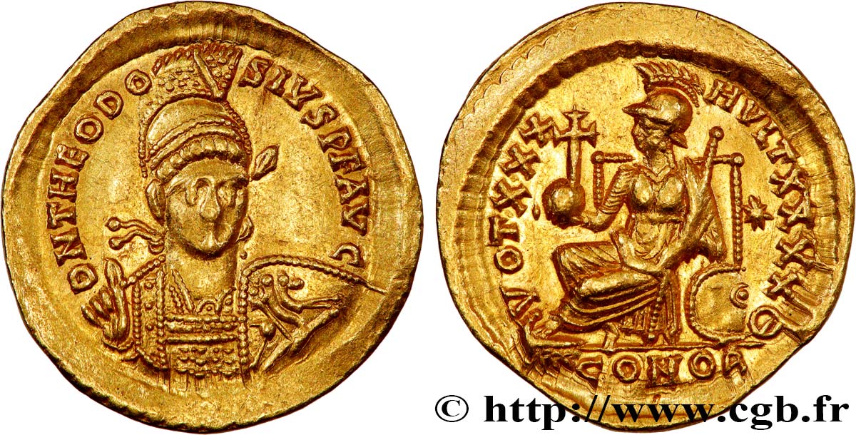 THEODOSIUS II Solidus AU/MS
