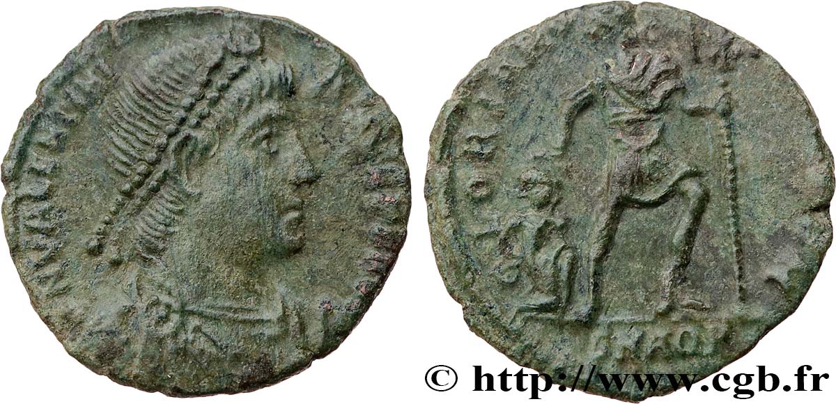VALENTINIANUS II Nummus, (PB, Æ 3) SS