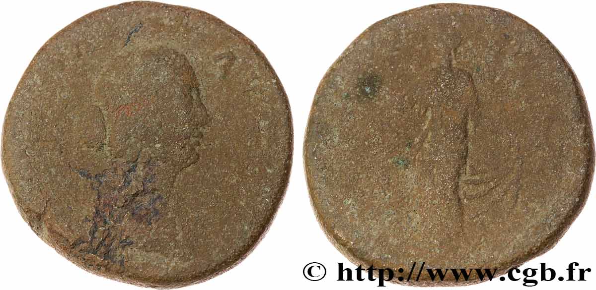 FAUSTINA DAUGHTER Sesterce F/VG