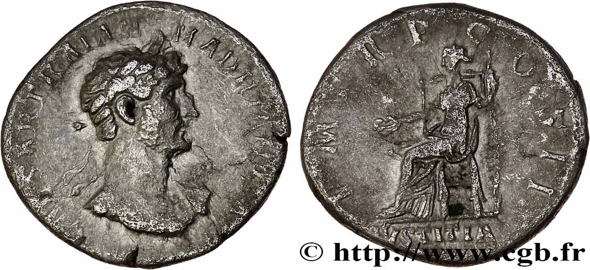 HADRIAN Denier XF