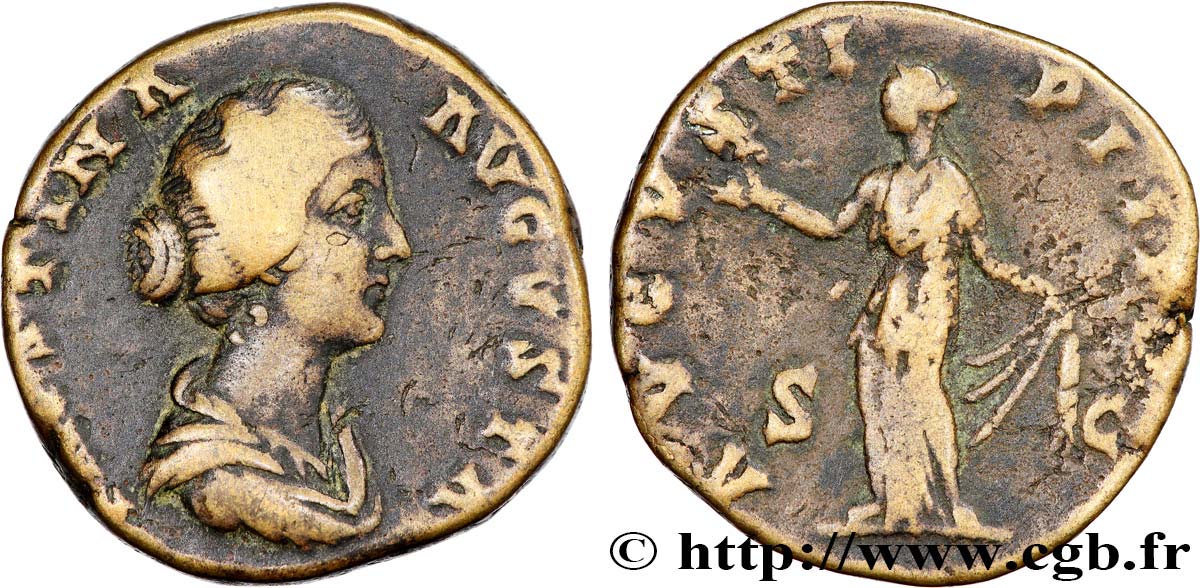 FAUSTINA DAUGHTER Sesterce VF