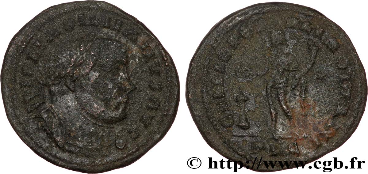 MASSIMIANO ERCOLE Follis ou nummus q.BB