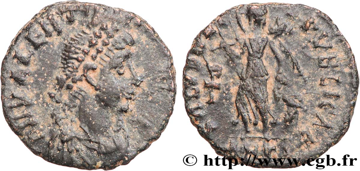 VALENTINIAN II Nummus, (PBQ, Æ 4) XF/VF