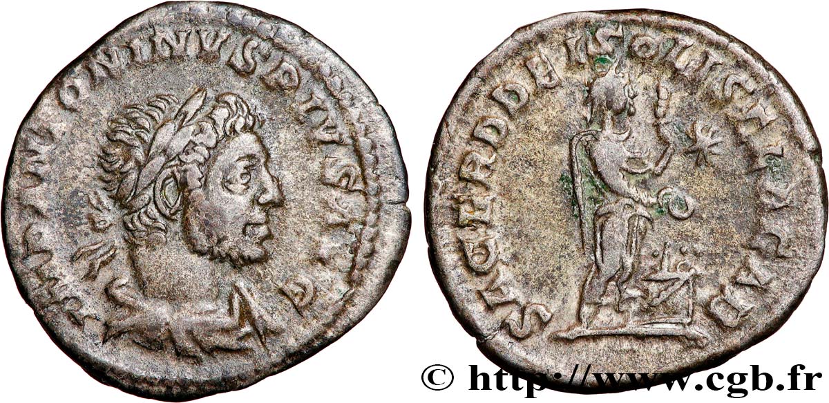 ELAGABALUS Denier AU/XF
