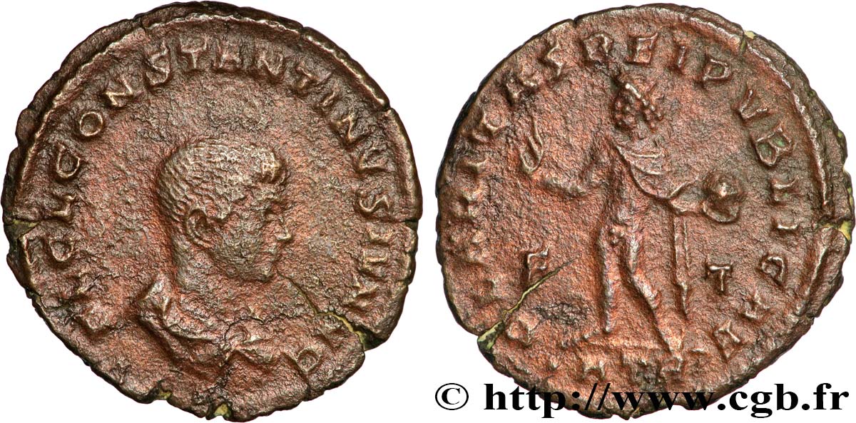 CONSTANTIN II Centenionalis ou nummus TTB