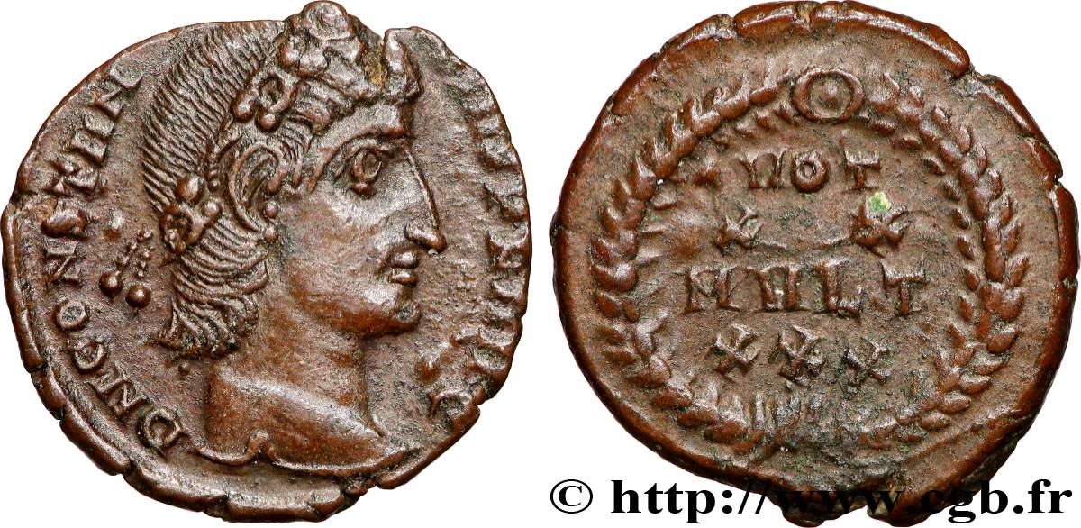 CONSTANCE II Centenionalis ou nummus TTB+