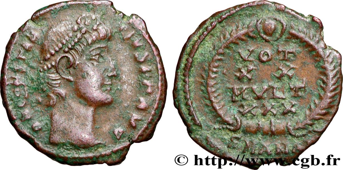 CONSTANCE II Centenionalis ou nummus TTB+