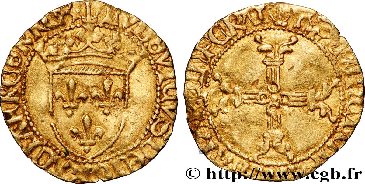 LOUIS XI THE CAUTIOUS Demi-écu d or à la couronne s.m. Bordeaux XF