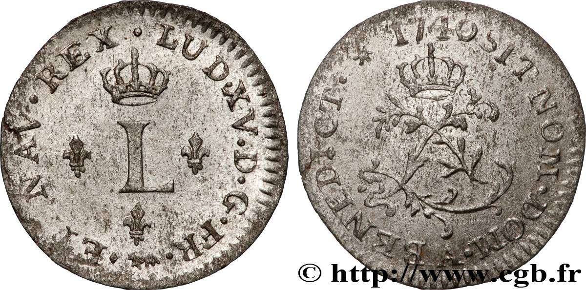 LOUIS XV DIT LE BIEN AIMÉ Sol de billon 1740 Paris SUP