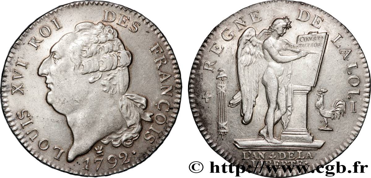 LOUIS XVI (MONARQUE CONSTITUTIONNEL) Écu dit au génie , type FRANÇOIS 1792 Limoges SPL