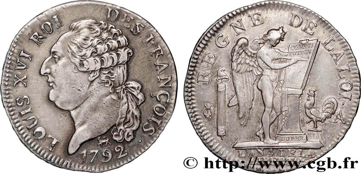 LOUIS XVI (MONARQUE CONSTITUTIONNEL)  Demi-écu dit  au génie , type FRANÇOIS 1792 Paris SUP