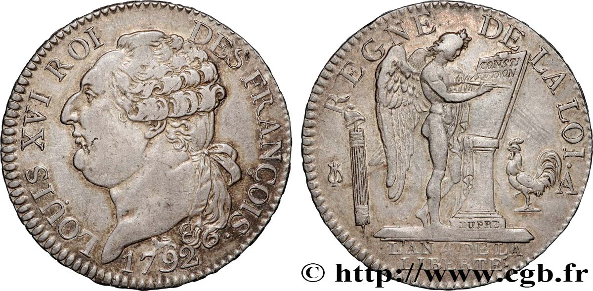 LOUIS XVI (MONARQUE CONSTITUTIONNEL)  Demi-écu dit  au génie , type FRANÇOIS 1792 Paris SUP
