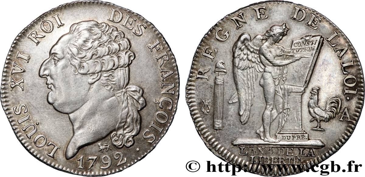 LOUIS XVI (MONARQUE CONSTITUTIONNEL) Demi-écu dit au génie , type FRANÇOIS 1792 Paris SUP