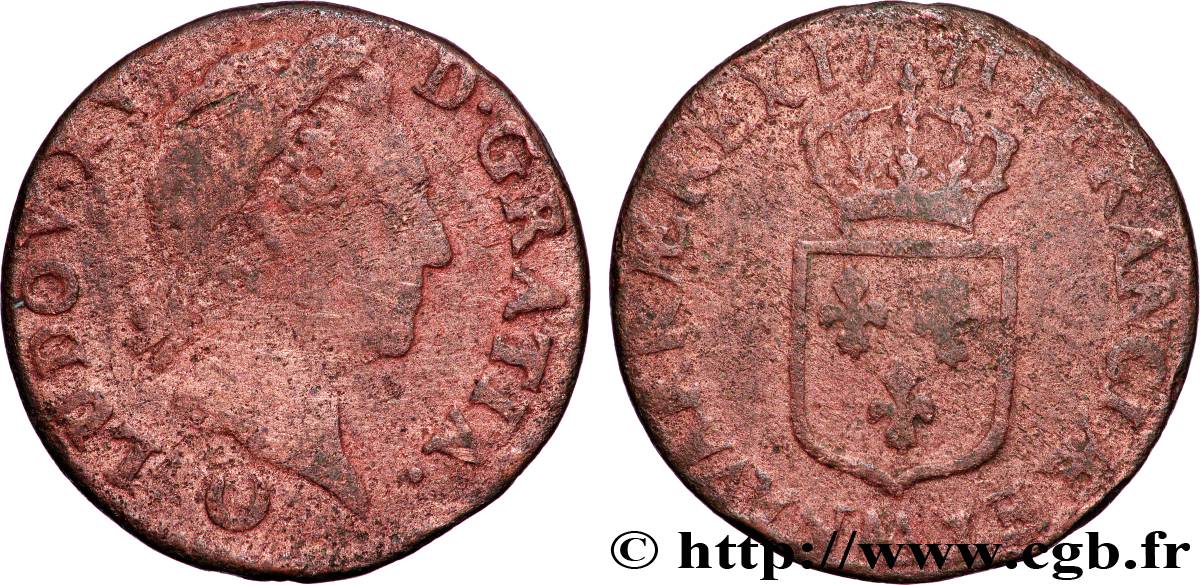 LOUIS XV DIT LE BIEN AIMÉ Demi-sol dit à la vieille tête 1771 Metz B+