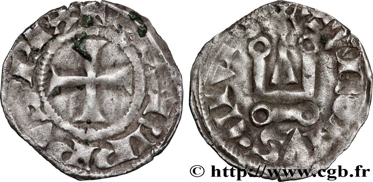 PHILIPPE III LE HARDI Denier tournois n.d. s.l. TB+