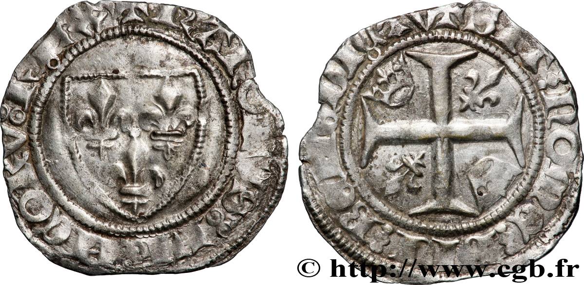 CHARLES VI LE FOU OU LE BIEN AIMÉ Blanc dit guénar n.d. Saint-Quentin TTB