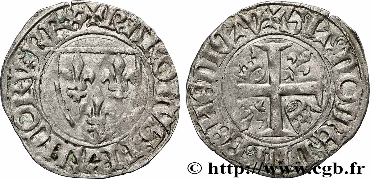 CHARLES VI LE FOU OU LE BIEN AIMÉ Blanc dit guénar n.d. Rouen TTB