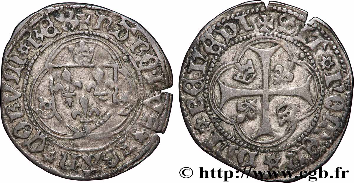 CHARLES VIII Blanc à la couronne n.d. Montélimar fSS