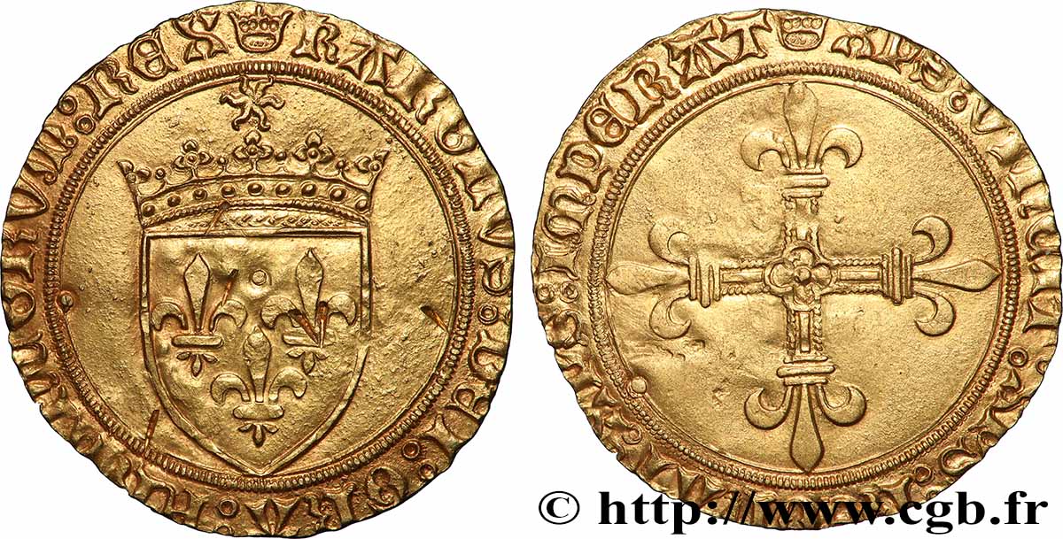 CHARLES VIII Écu d or au soleil s.m. Saint-Lô MBC+