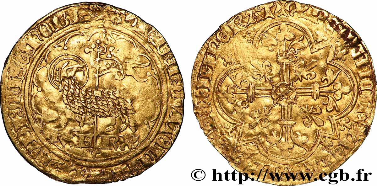 CHARLES VI THE MAD OR THE WELL-BELOVED Agnel d or s.m. Paris XF