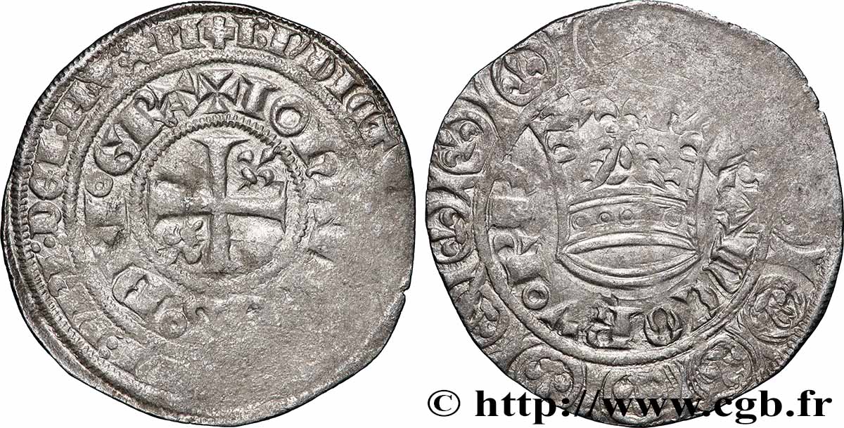 JEAN II LE BON Gros blanc à la couronne s.m. TTB