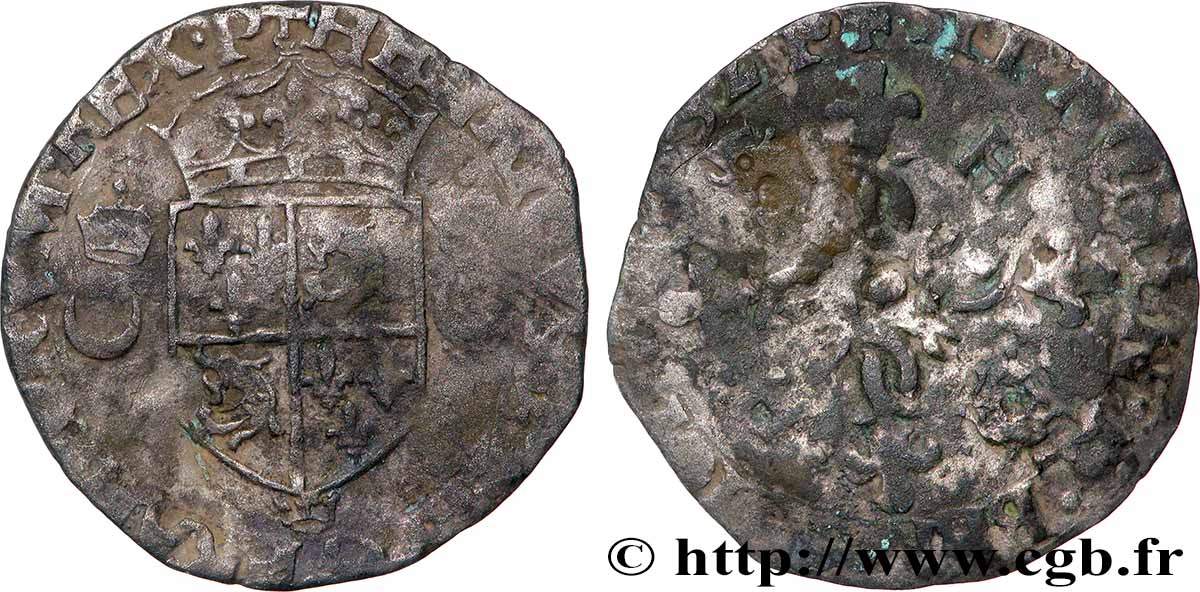 HENRY II Douzain du Dauphiné aux croissants, 2e type 1552 Crémieu fS