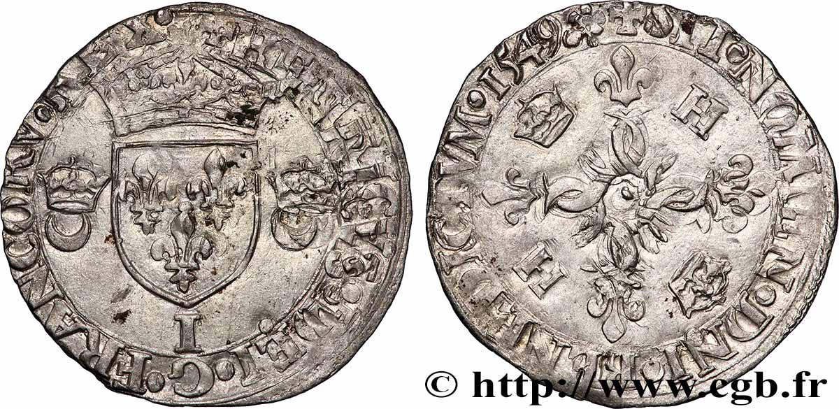 HENRY II Douzain aux croissants 1549 Limoges BB/q.SPL
