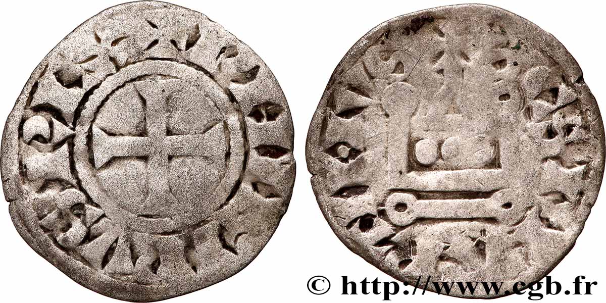 TOURAINE - SAINT-MARTIN DE TOURS - PHILIPPE II AUGUSTE Denier tournois n.d. Saint-Martin de Tours S