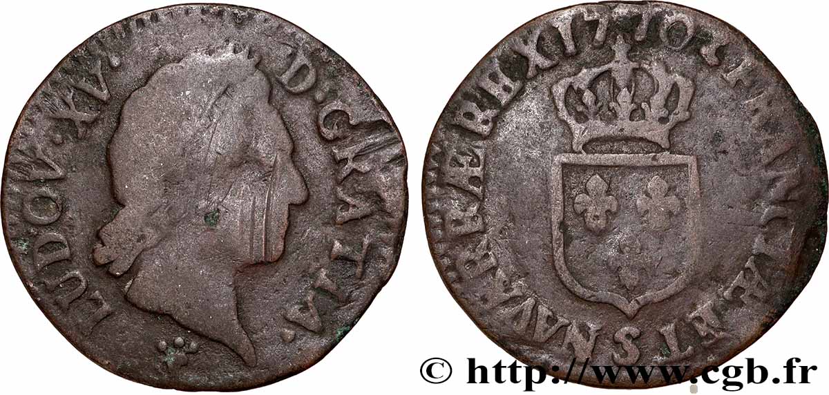 LOUIS XV THE WELL-BELOVED Demi-sol dit “à la vieille tête” 1770 Reims S