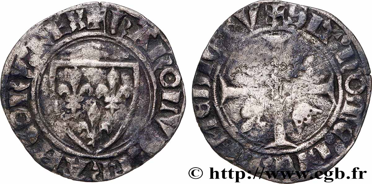 CHARLES VI THE MAD OR THE WELL-BELOVED Blanc dit guénar n.d. Crémieu S