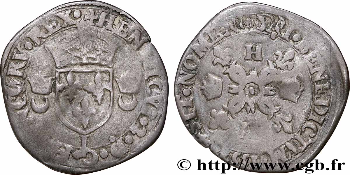 HENRY II Douzain aux croissants 1553 Limoges S