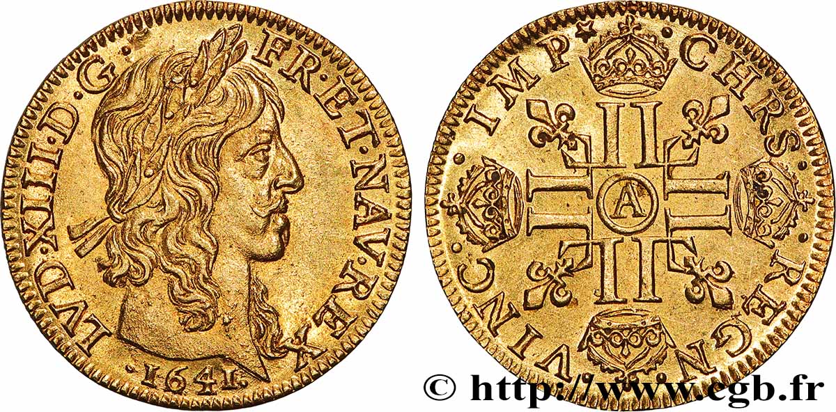 LOUIS XIII LE JUSTE Louis d or aux huit L (effigie de Jean Warin) 1641 Paris, Monnaie du Louvre SPL