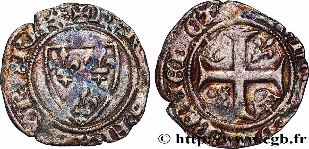 CHARLES VI THE MAD OR THE WELL-BELOVED Blanc dit guénar n.d. Tournai SS