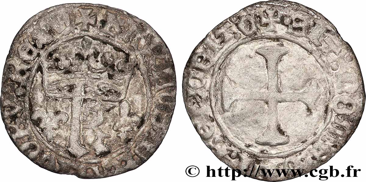 CHARLES VII THE WELL SERVED Petit blanc au K ou des gens d armes s.m. Chinon BC+