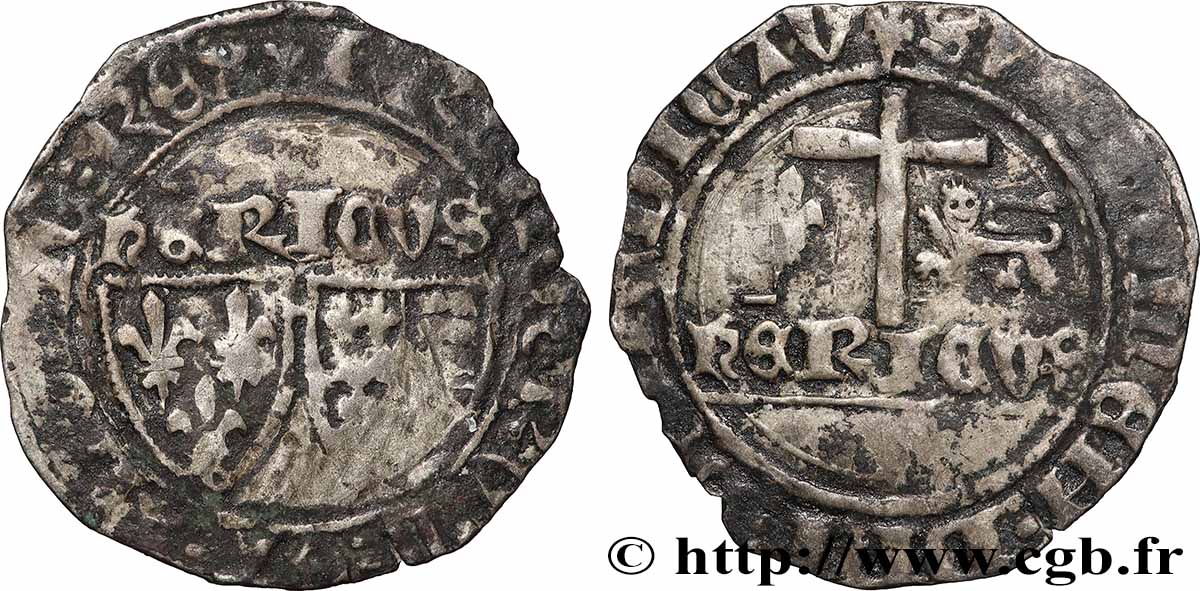 HENRY VI OF LANCASTER Blanc aux écus s.m. Saint-Lô VF/VF