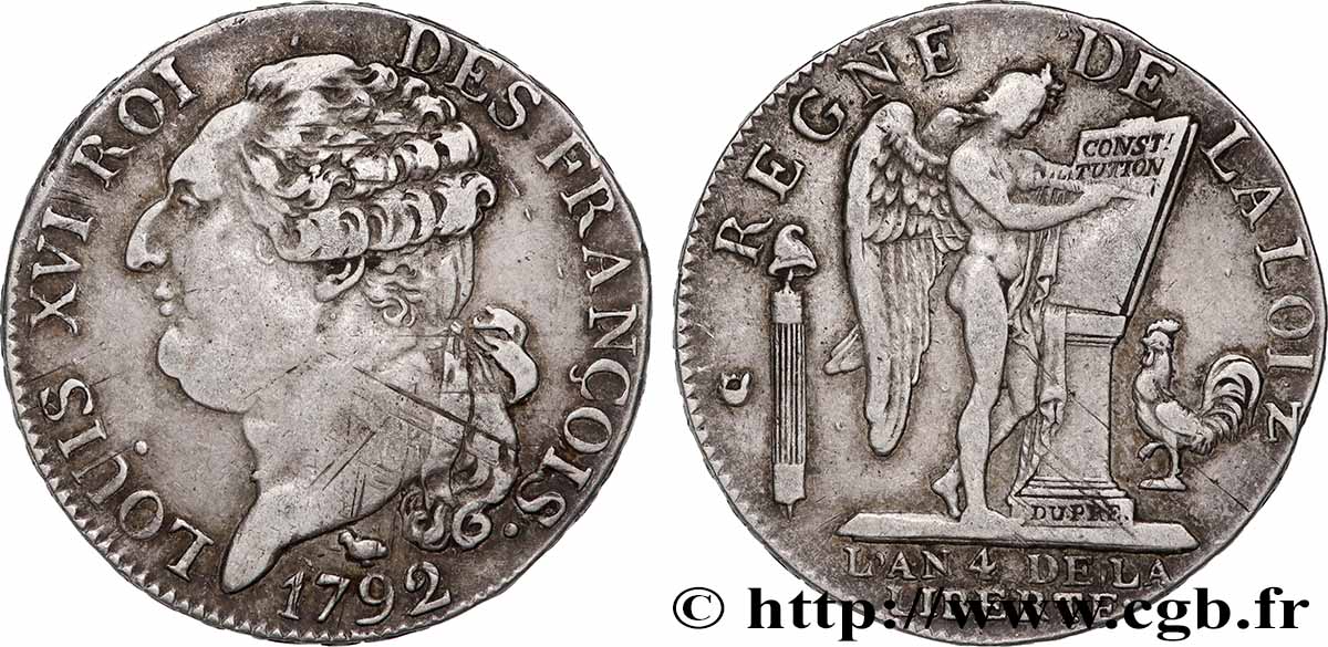 LOUIS XVI (MONARQUE CONSTITUTIONNEL) Demi-écu dit au génie , légende FRANÇOIS 1792 Montpellier TTB