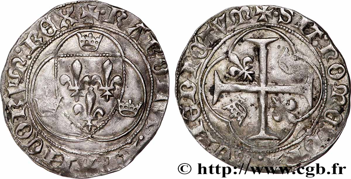 CHARLES VII THE WELL SERVED Blanc à la couronne s.m. Angers fVZ/SS
