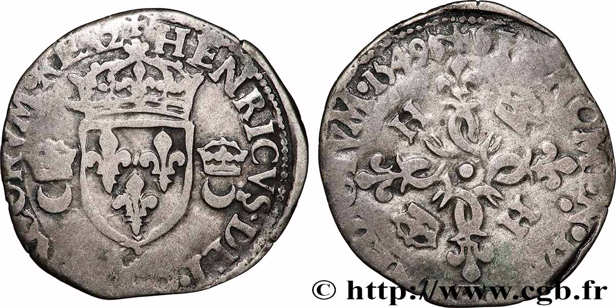 HENRY II Douzain aux croissants 1549 Poitiers MB