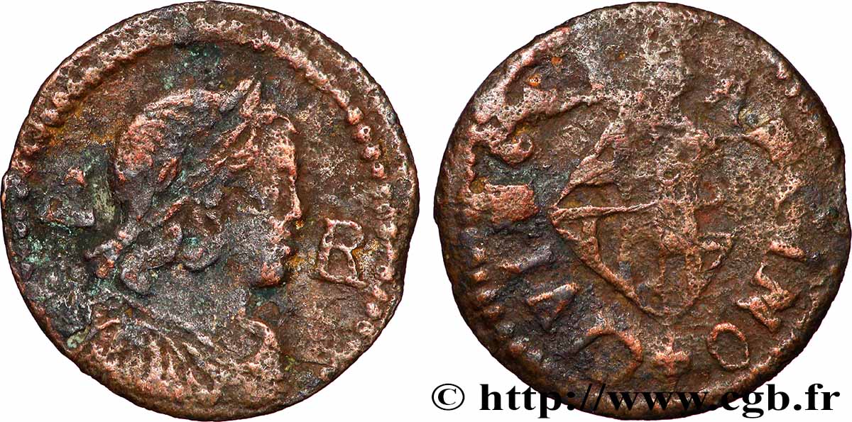 SPANIA - BARCELONA - LOUIS XIV THE SUN KING Ardit ou demi-sizain s.m. Barcelone MB