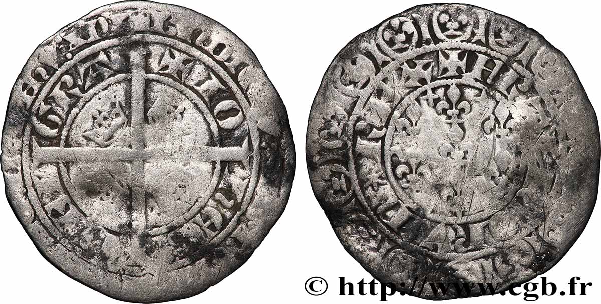 JEAN II LE BON Gros blanc aux fleurs de lis s.m. TB