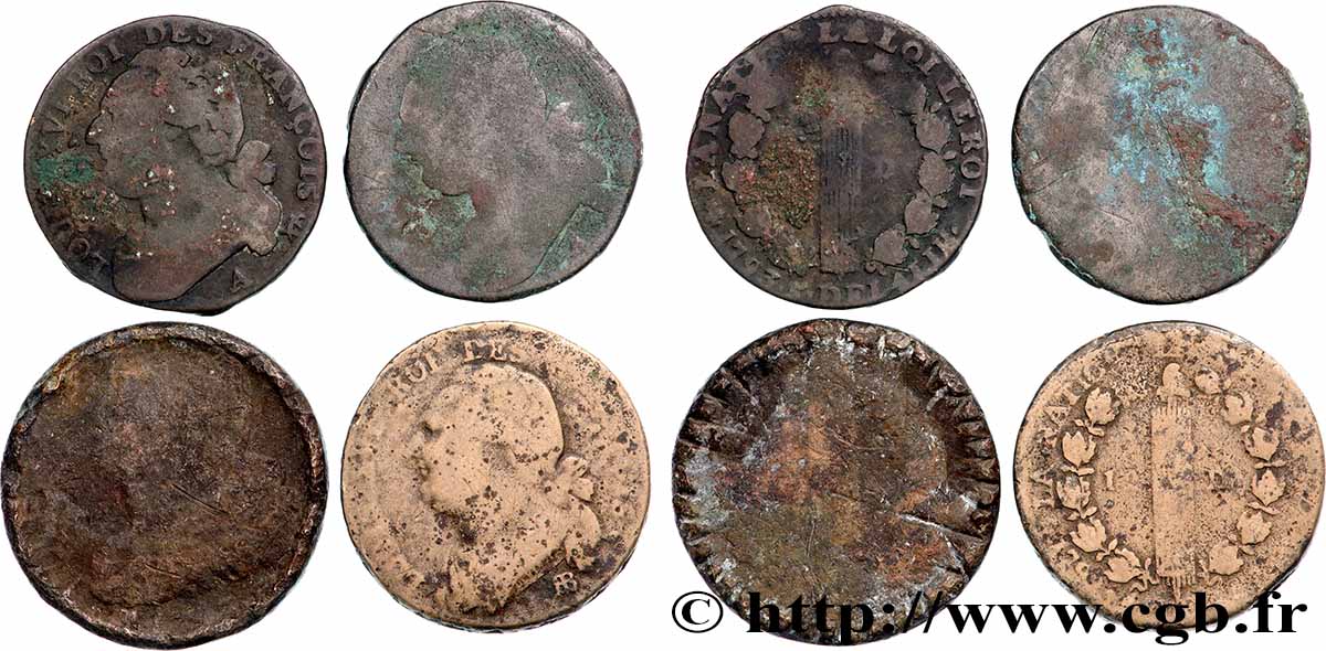 LOUIS XVI 12 deniers dit au faisceau , type FRANCOIS, lot de 4 ex. n.d. Ateliers divers lot