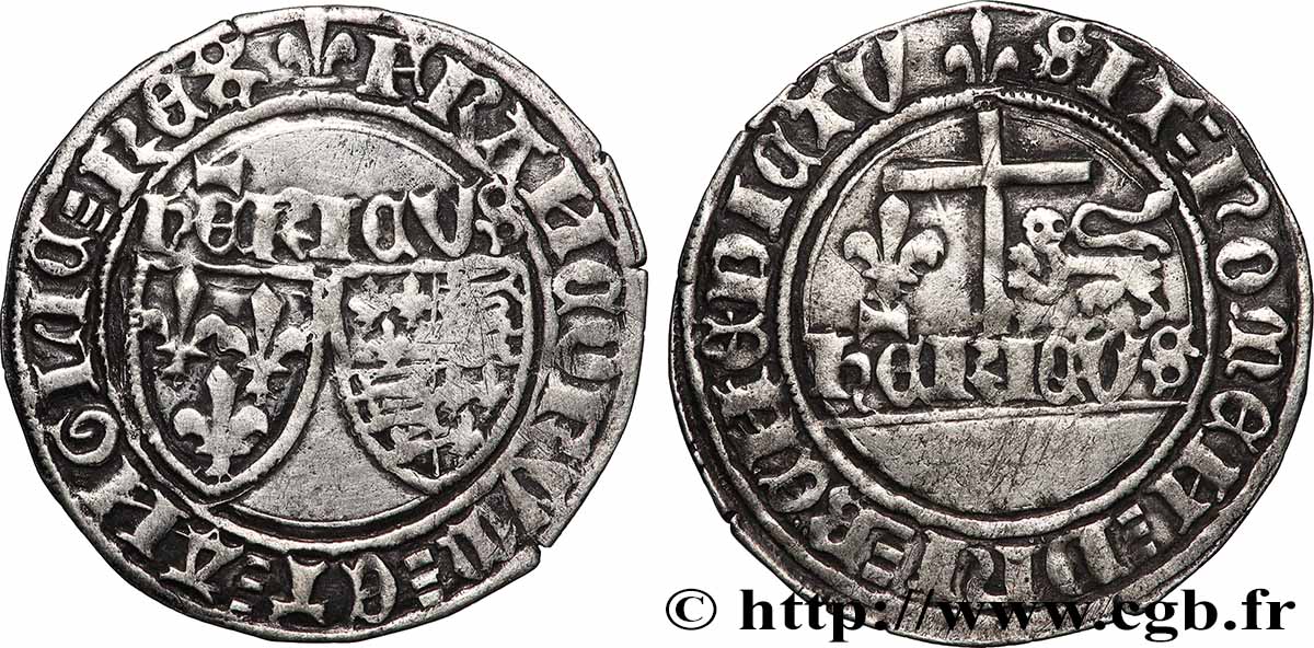 HENRY VI OF LANCASTER Blanc aux écus s.m. Saint-Lô XF