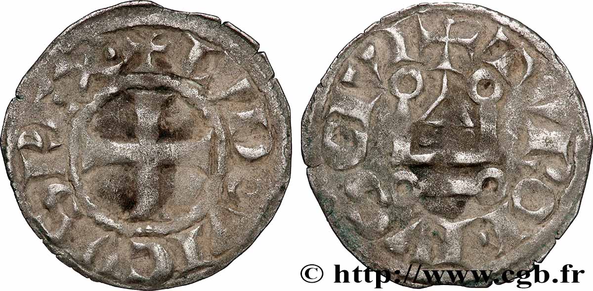 LOUIS VIII THE LION AND LOUIS IX SAINT LOUIS Denier tournois s.m. VF