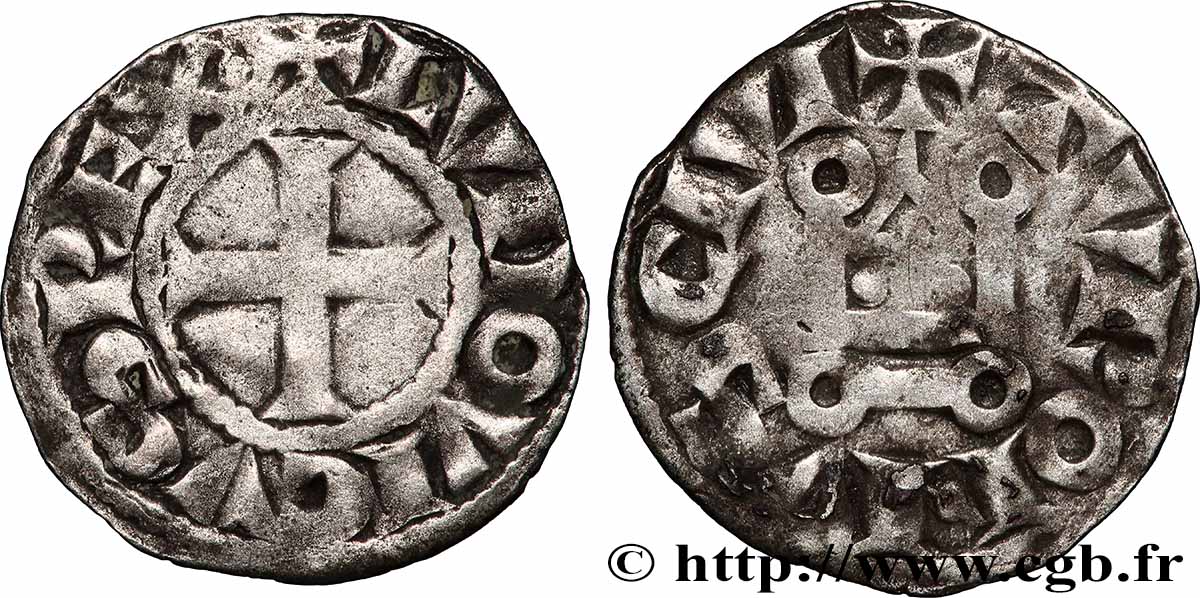 LUIGI VIII THE LION E LUIGI IX SAINT LOUIS Denier tournois s.m. q.BB