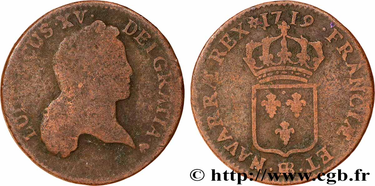 LOUIS XV THE WELL-BELOVED Demi-sol au buste enfantin 1719 Strasbourg SGE/S