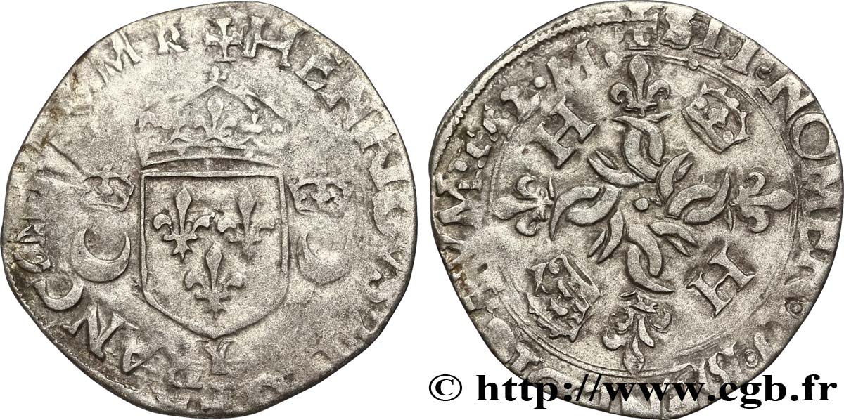 HENRI II Douzain aux croissants 1552 Romans TB+
