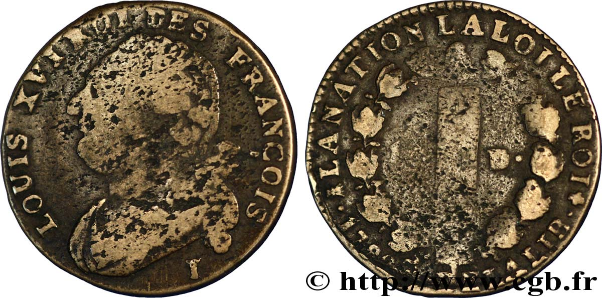 LOUIS XVI (MONARQUE CONSTITUTIONNEL) 12 deniers dit au faisceau , type FRANCOIS 1792 Limoges B+
