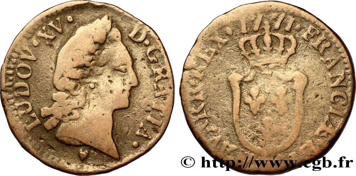 LOUIS XV DIT LE BIEN AIMÉ Demi-sol d Aix 1771 Aix-en-Provence TB